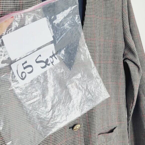 Carroll Reed Women's Vintage Red Tan Black Check V-Neck Button Front Blazer 12 - Picture 11 of 11